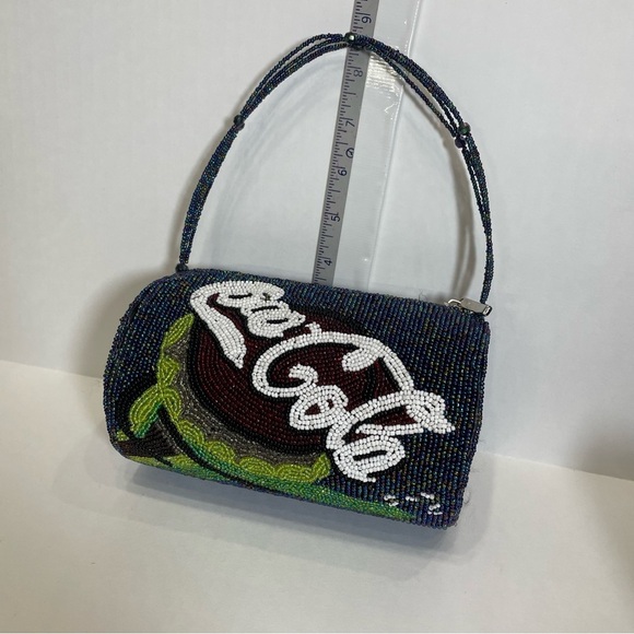 Vintage 90’s Coca Cola Beaded Handbag Purse Shoulder Bag Rare - Picture 12 of 12